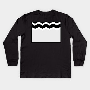 Abstract zigzag - gray, black and white. Kids Long Sleeve T-Shirt